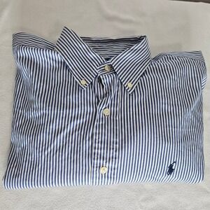 Ralph Lauren Yarmouth Striped Button Down Shirt Men's 16.5 36/37 Cotton Oxford M